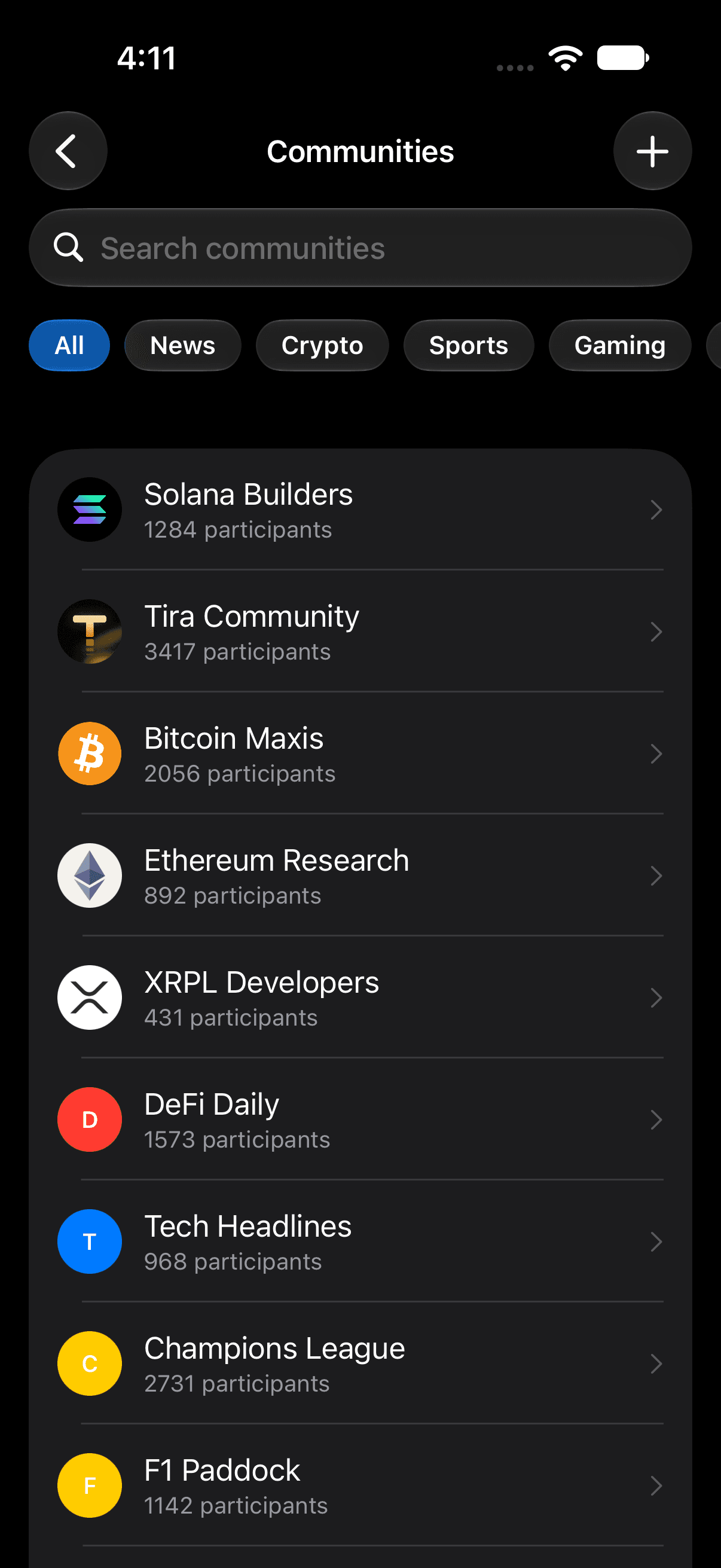 Tira communities on iOS