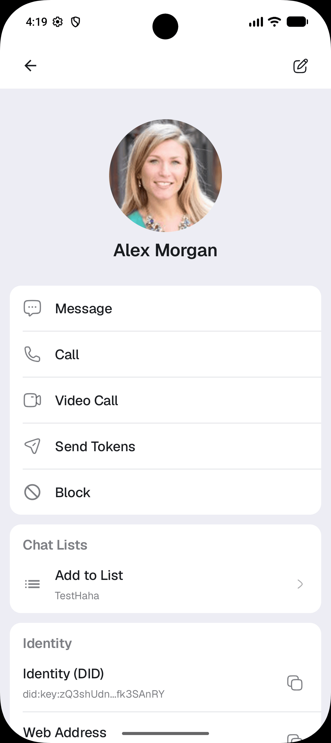 Tira contact on Android
