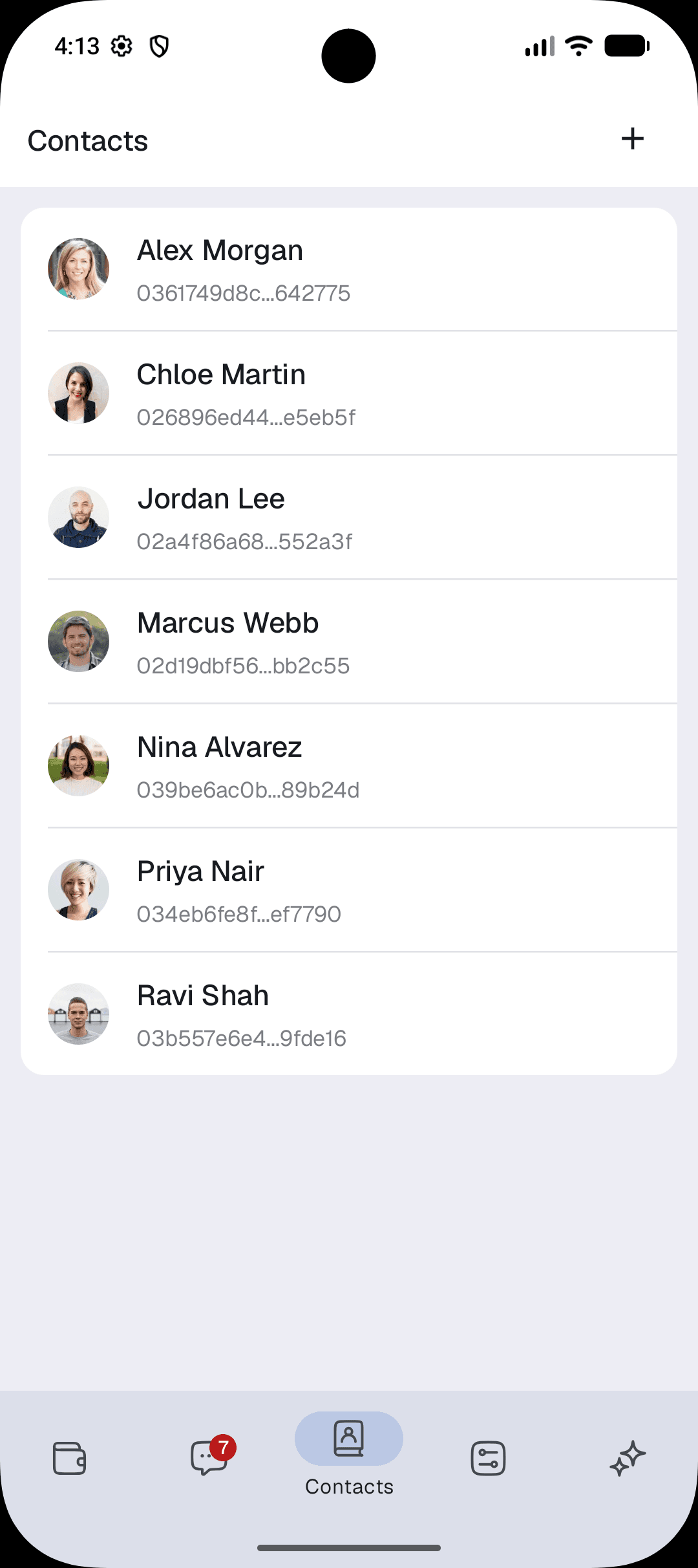 Tira contacts on Android