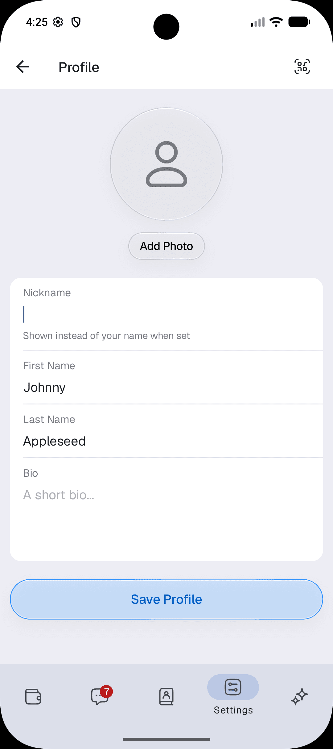 Tira linked identity and profile on Android