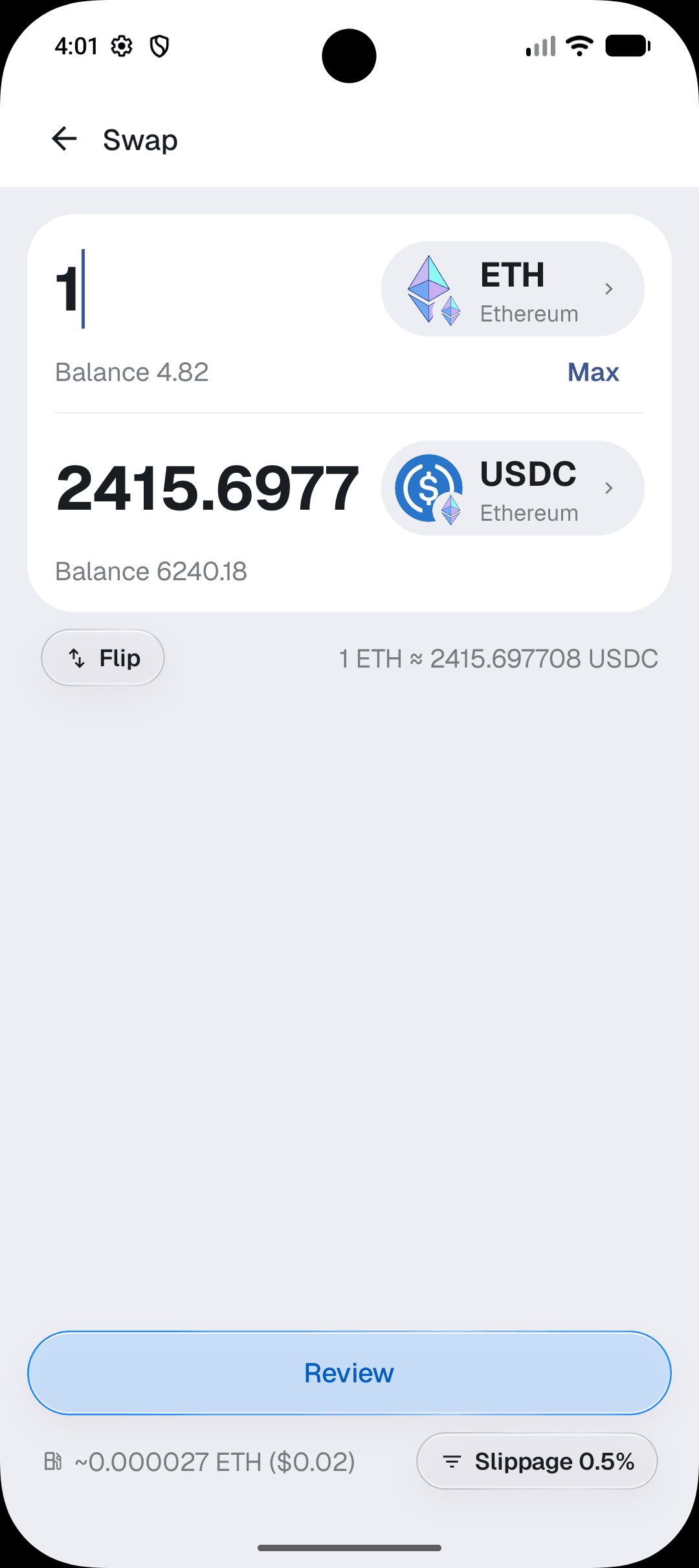 Tira swap on Android