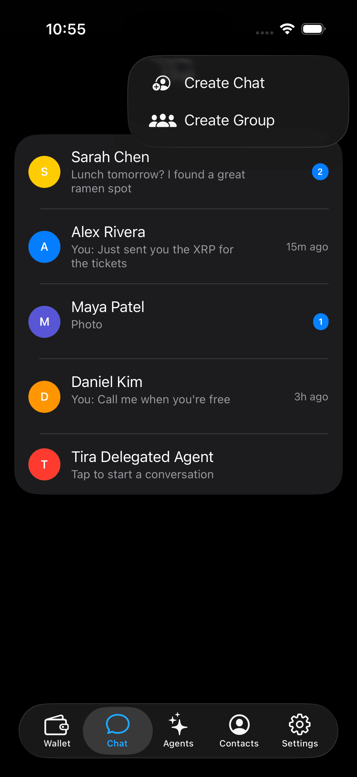 Tira messaging screen 1