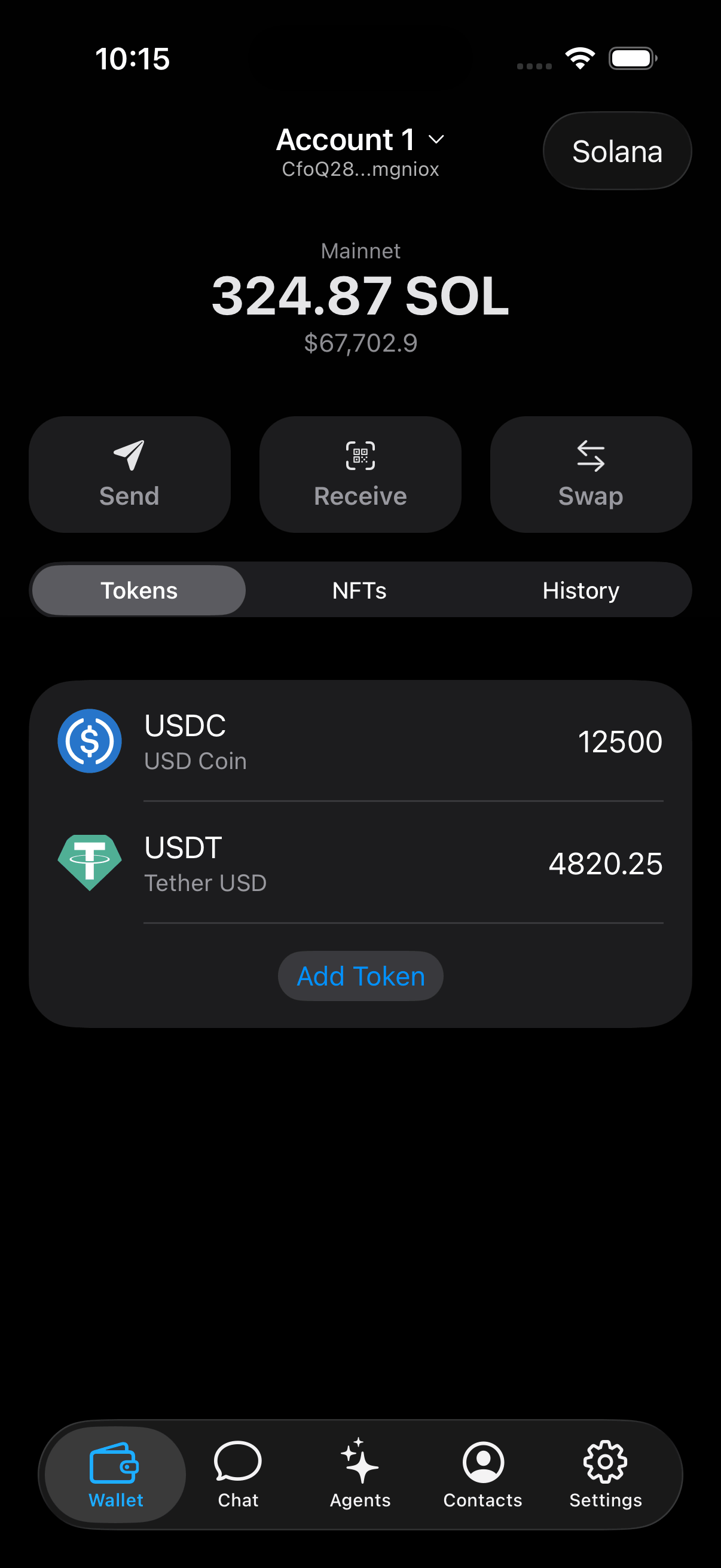 Tira wallet screen 1